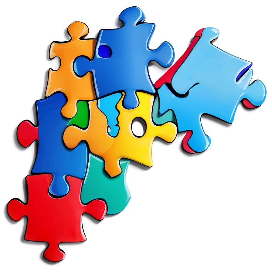 Abstract Autism Puzzle Design Png Jjp