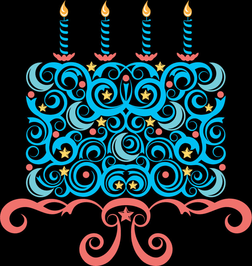 Abstract Birthday Cake Design