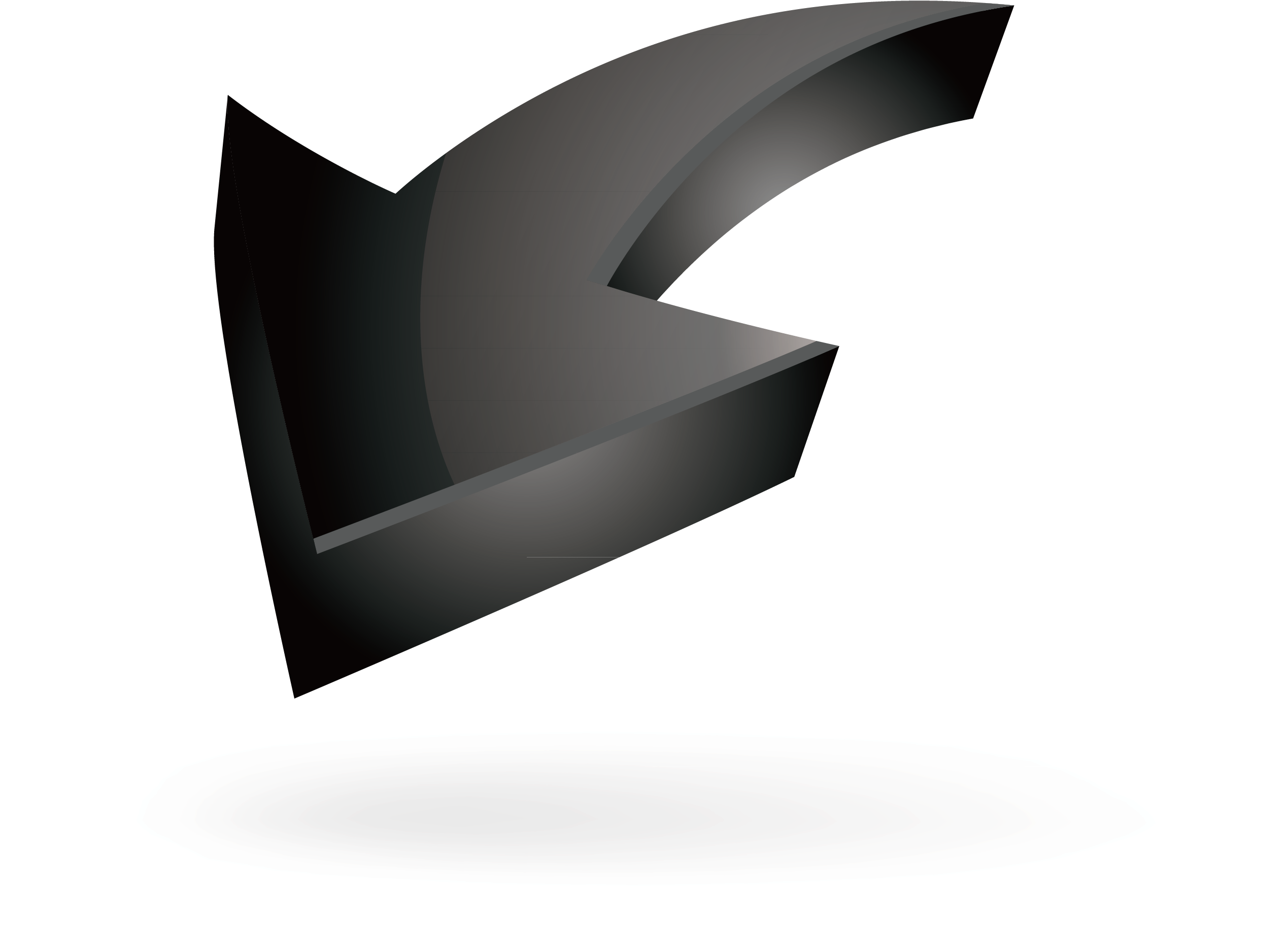 Abstract Black Arrow Direction PNG with transparent background