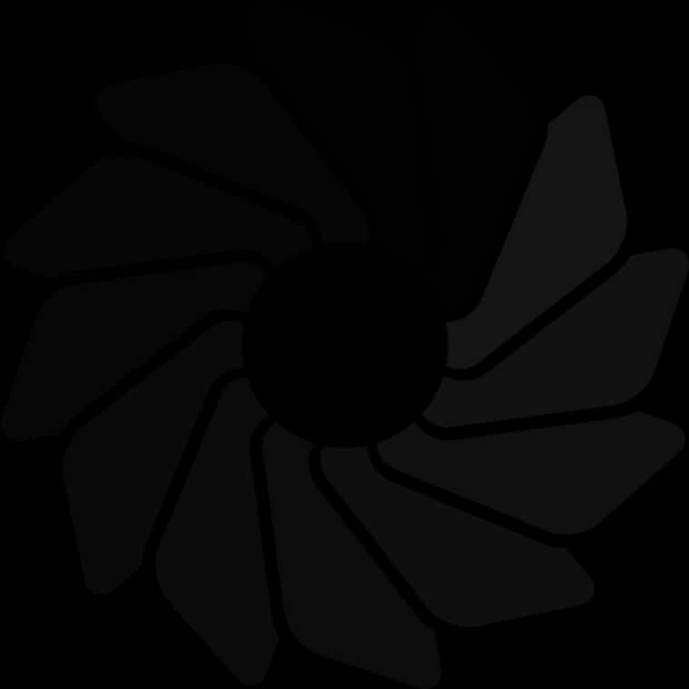Abstract Black Flower Graphic PNG with transparent background