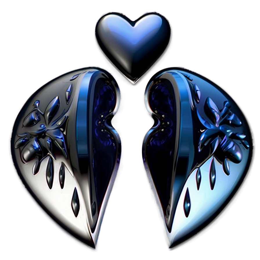 Abstract Black Hearts Png Mkm