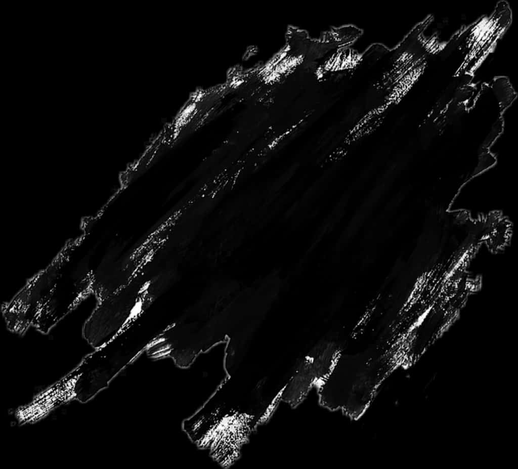 Abstract Black Paint Brush Stroke Texture PNG image with a transparent background, free high-resolution download