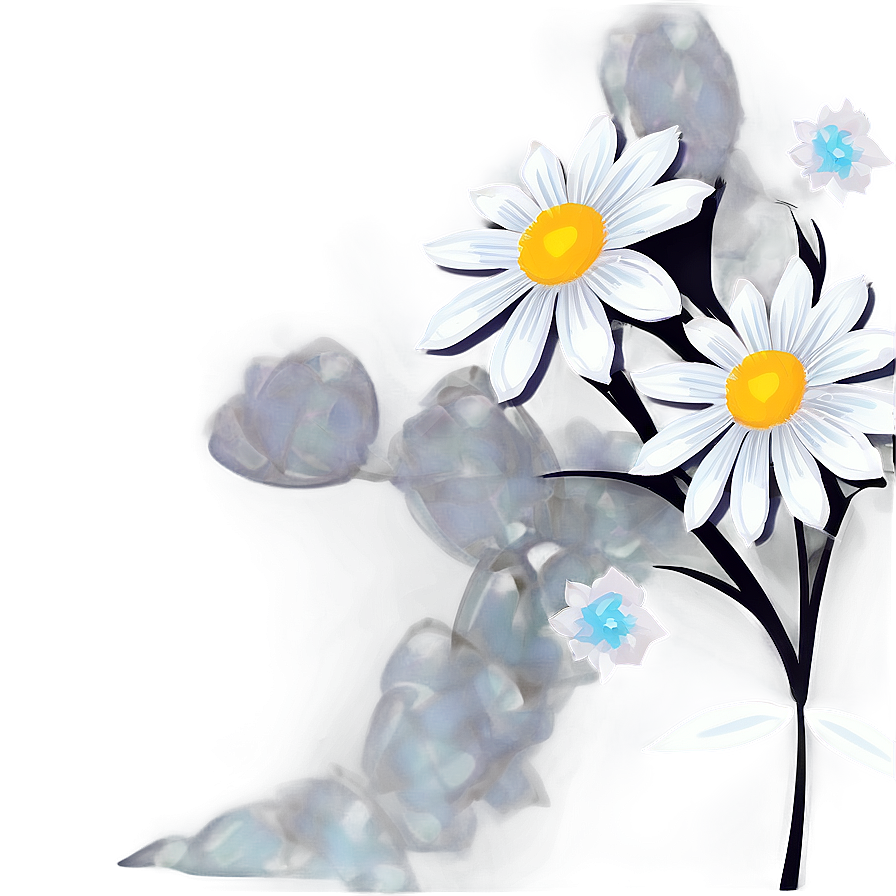 Abstract Black White Flowers Png Byo