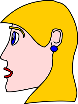 Abstract Blonde Profile Illustration PNG with transparent background