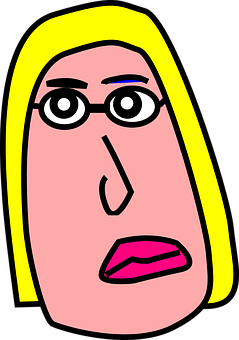 Abstract Blonde Woman Cartoon