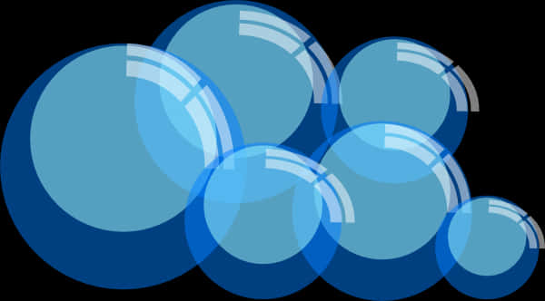 Abstract Blue Bubbles Vector