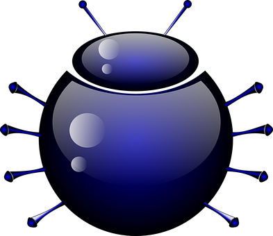Abstract Blue Bug Illustration PNG with transparent background