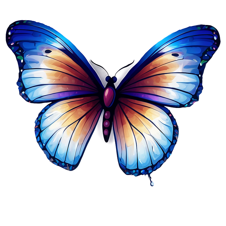 Abstract Blue Butterfly Artwork PNG 28 PNG with transparent background