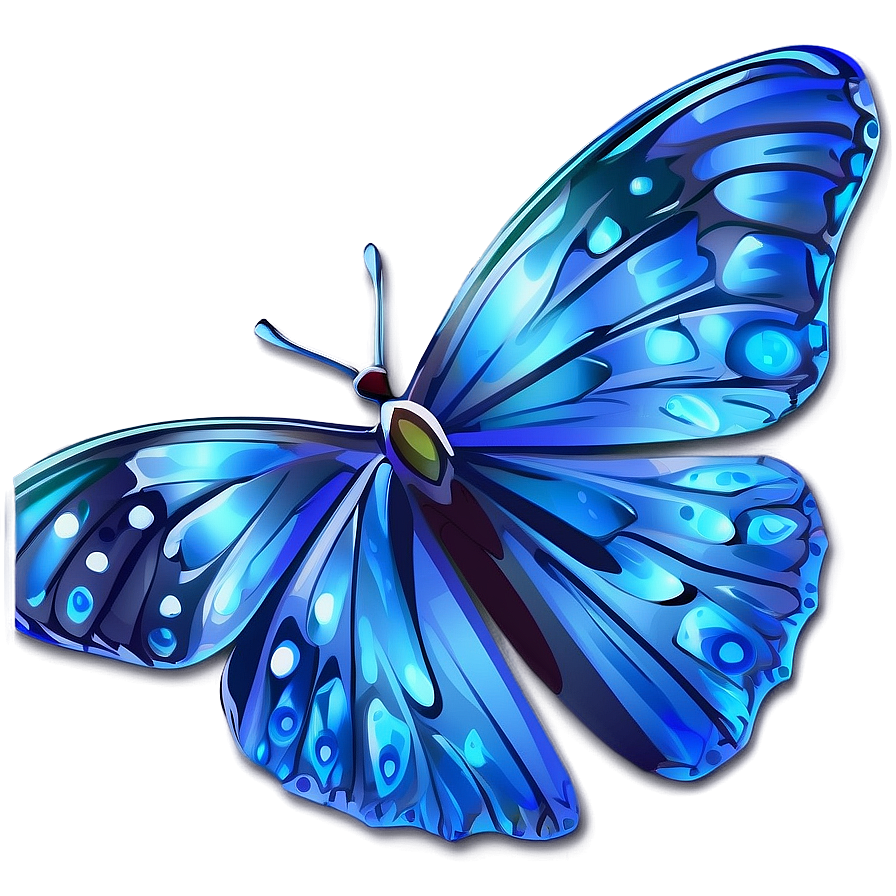 Abstract Blue Butterfly Artwork Png Awn58