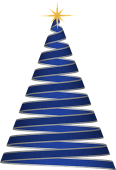 Abstract Blue Christmas Tree Graphic