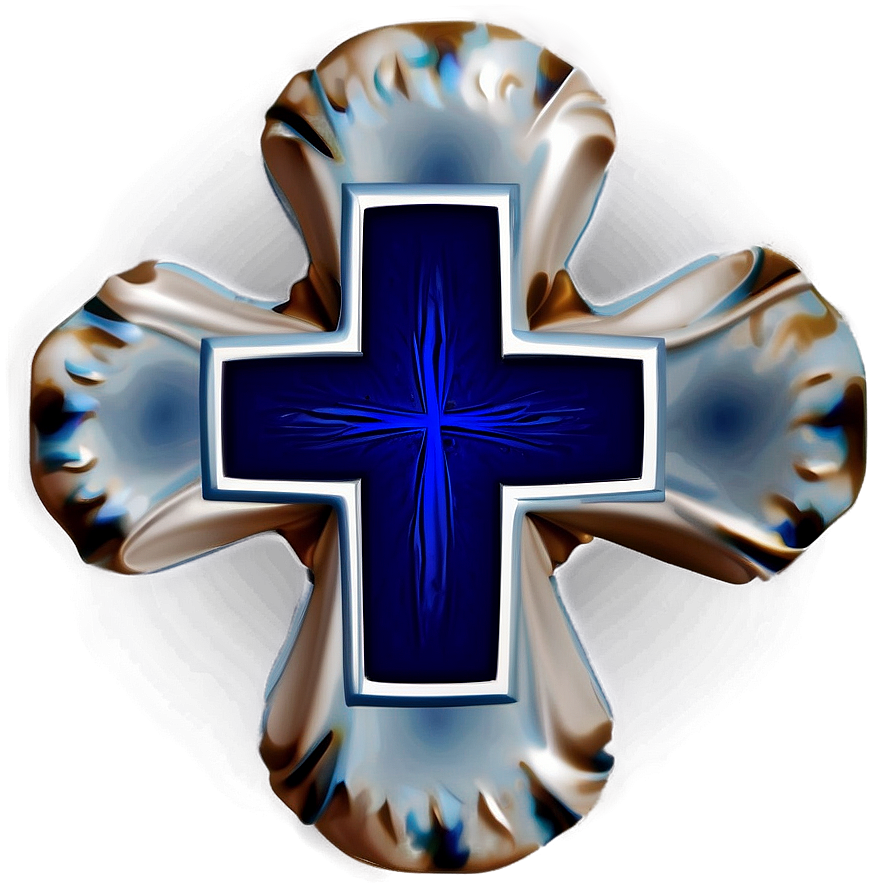 Abstract Blue Cross Design Png 06292024