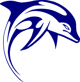 Abstract Blue Dolphin Graphic PNG with transparent background