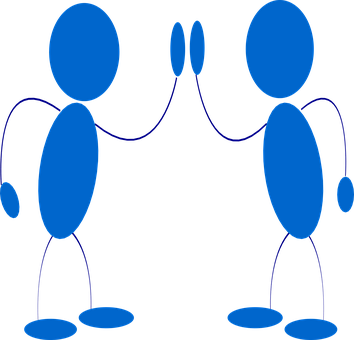 Abstract Blue Figures Connecting PNG with transparent background