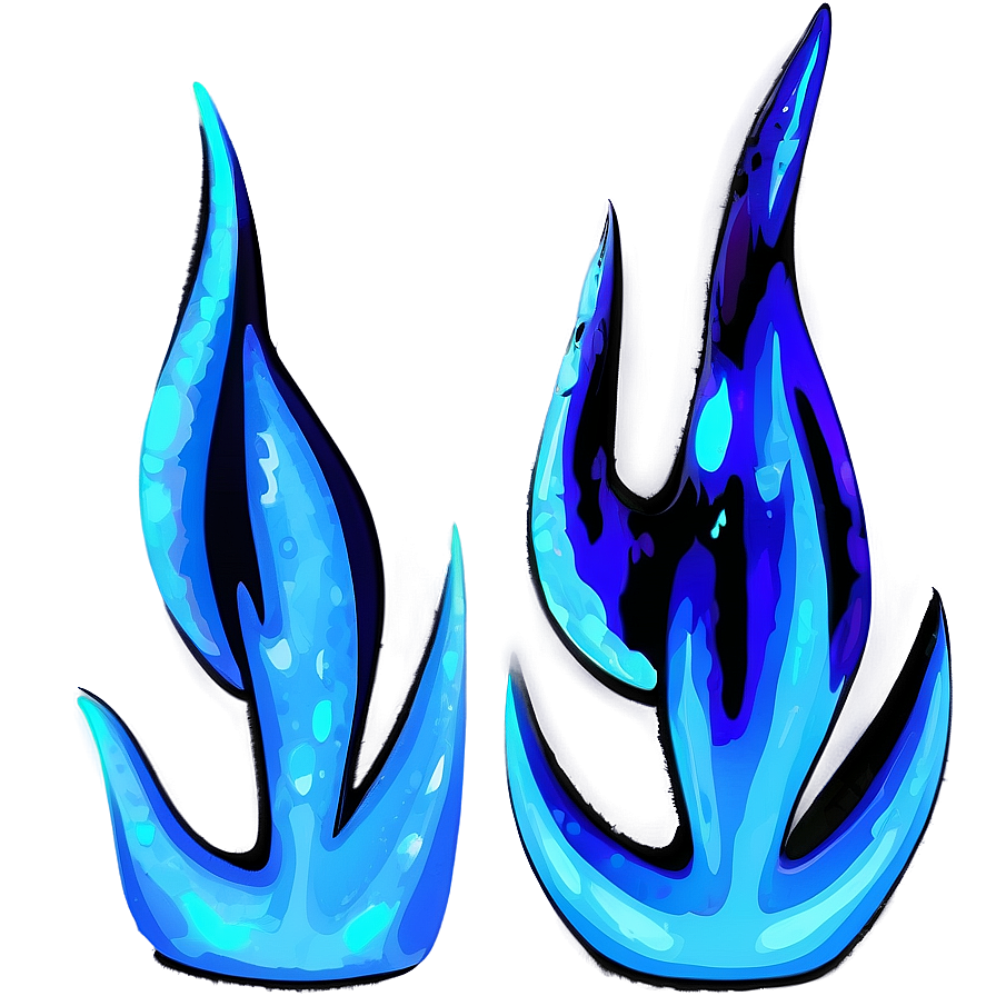 Abstract Blue Flame Art PNG fwl15 PNG with transparent background