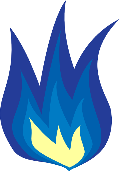 Abstract Blue Flame Graphic