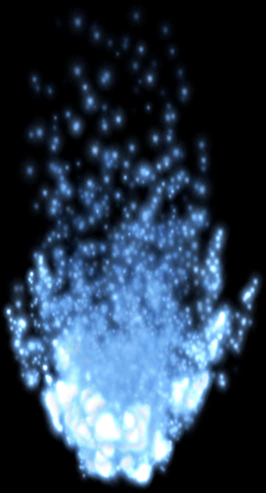 Abstract Blue Flame Particles