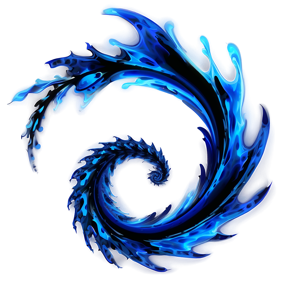 Abstract Blue Flame Swirl Png 06202024