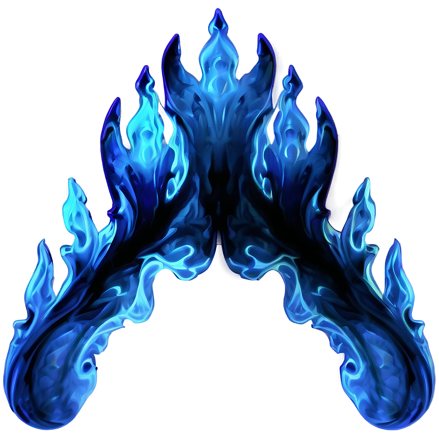 Abstract Blue Flames Png 06122024