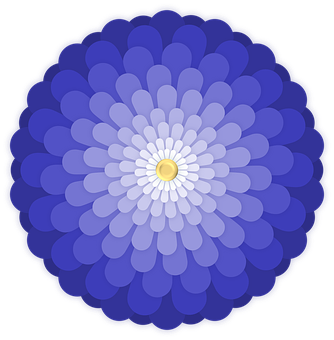 Abstract Blue Flower Illustration PNG with transparent background