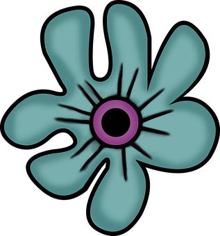 Abstract Blue Flower Illustration PNG with transparent background