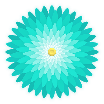 Abstract Blue Flower Illustration PNG with transparent background