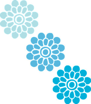 Abstract Blue Flower Illustrations PNG with transparent background