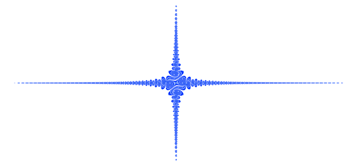 Abstract Blue Fractal Cross PNG with transparent background