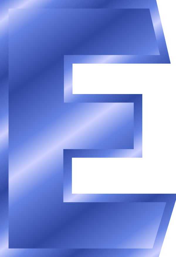 Abstract Blue Letter E