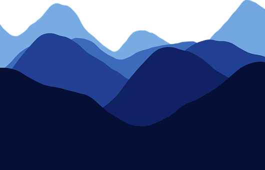 Abstract Blue Mountain Layers PNG with transparent background