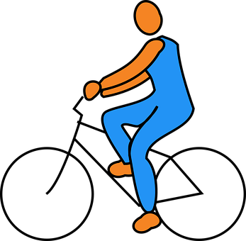 Abstract Blue Orange Figure Dancing