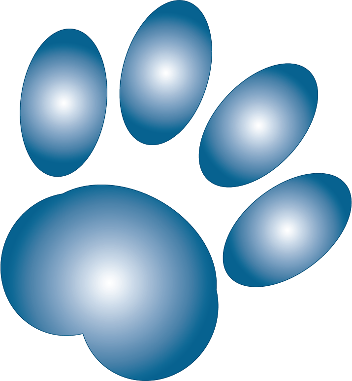 Abstract Blue Paw Print