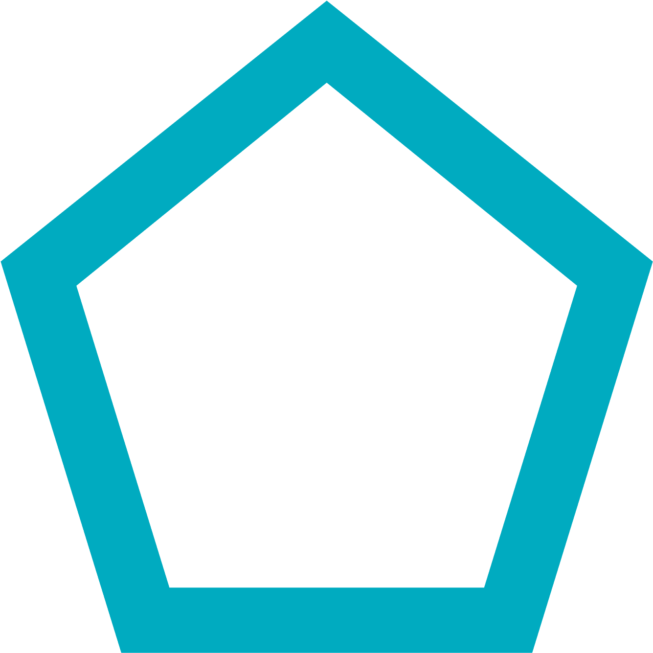 Abstract Blue Pentagon Shape