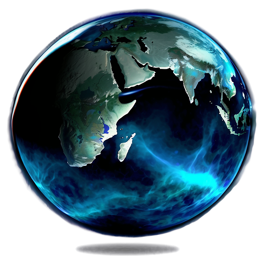 Abstract Blue Planet Design Png 06292024