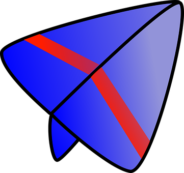 Abstract Blue Red Kite Graphic PNG with transparent background