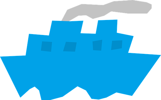 Abstract Blue Ship Vector PNG with transparent background