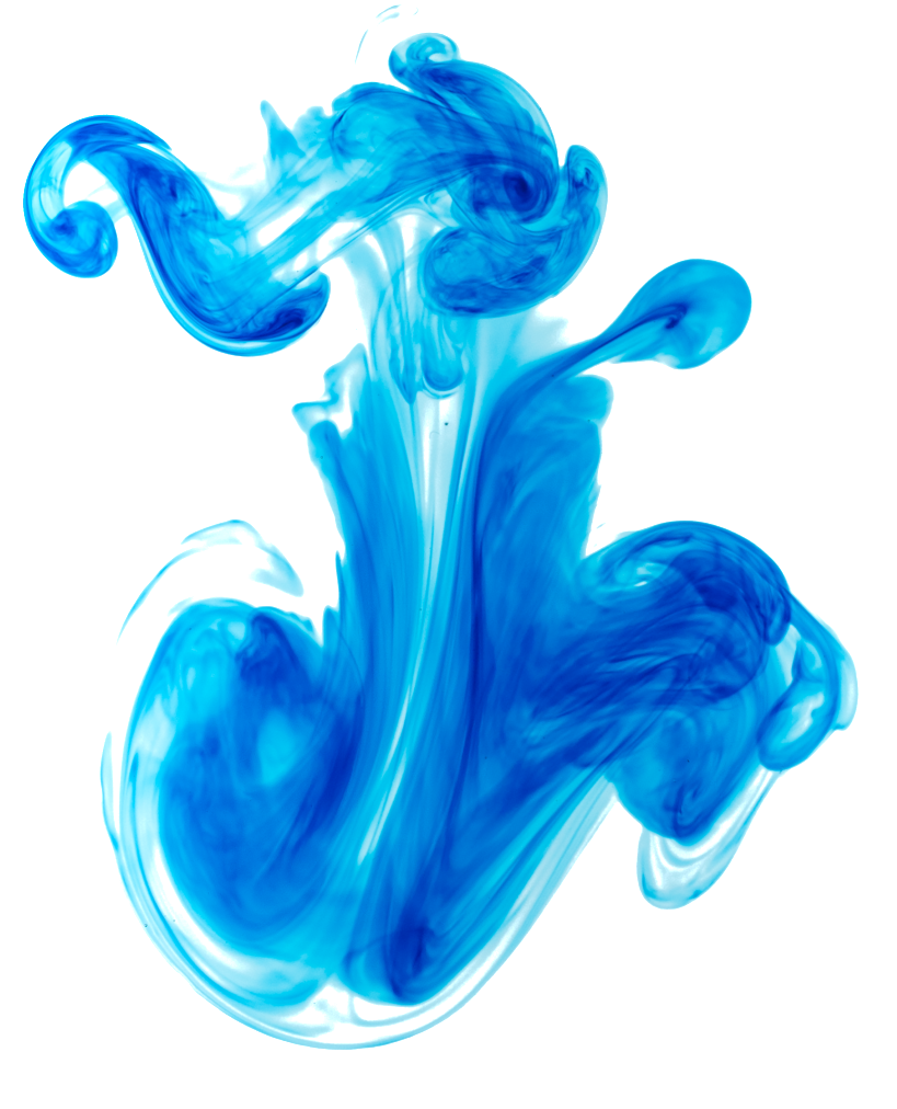 Abstract Blue Smoke Art PNG with transparent background