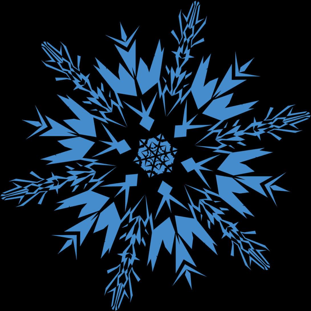 Abstract Blue Snowflake Design