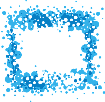 Abstract Blue Splash Frame PNG with transparent background