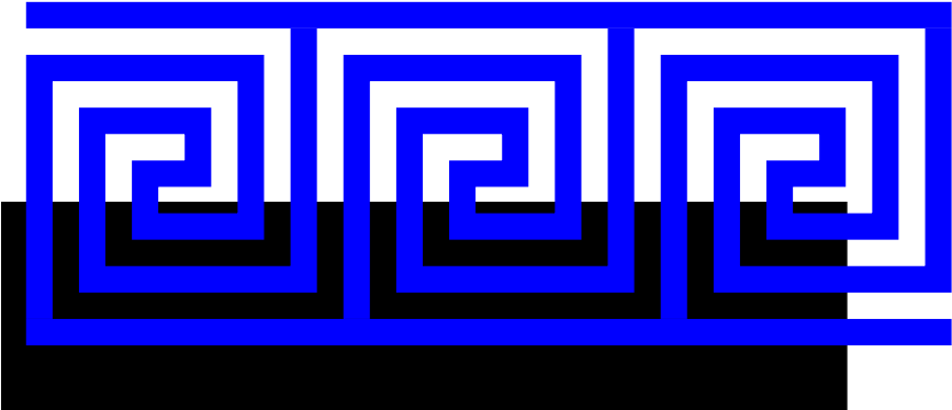 Edge To Edge 4 Turns Greek Key, Inverse Meandre, With - Printable Border Greek Key Pattern, HD Png Download PNG with transparent background
