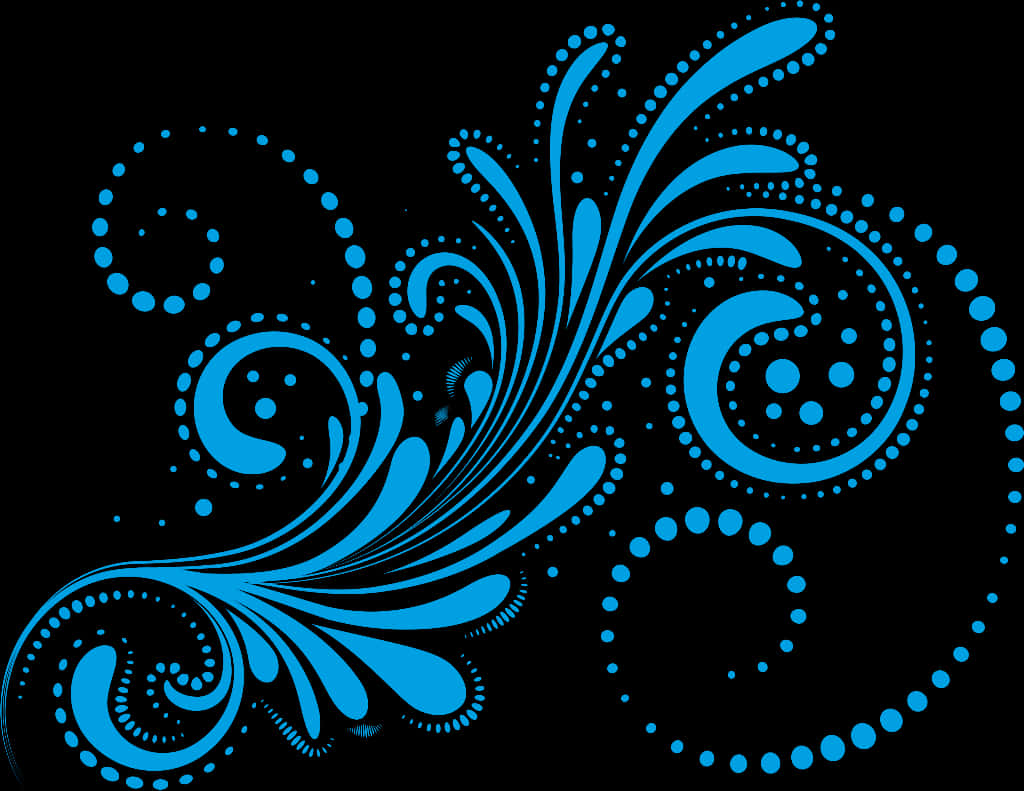 Abstract Blue Swirl Design