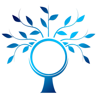 Abstract Blue Tree Design PNG with transparent background
