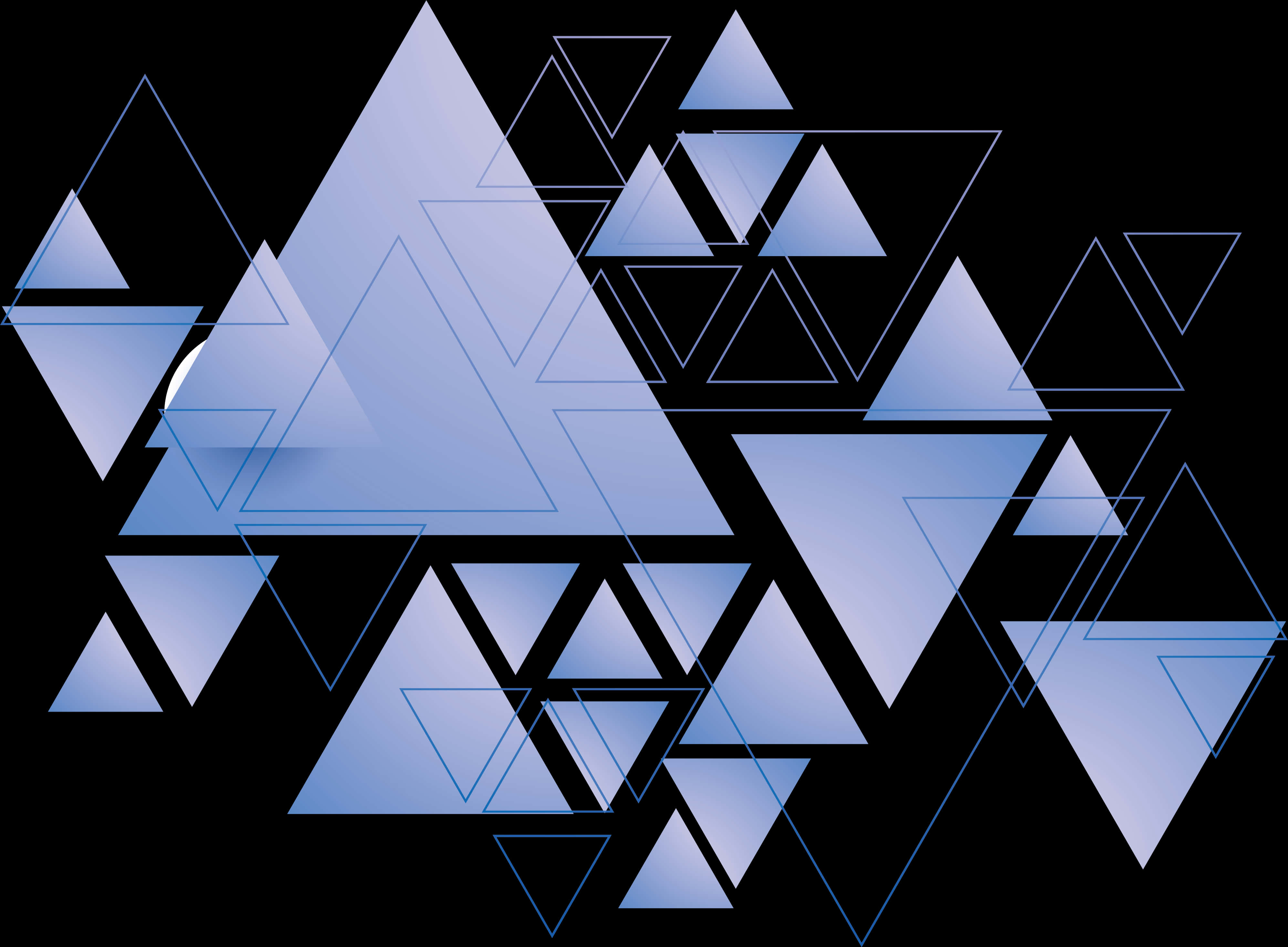 Abstract Blue Triangles Background PNG with transparent background