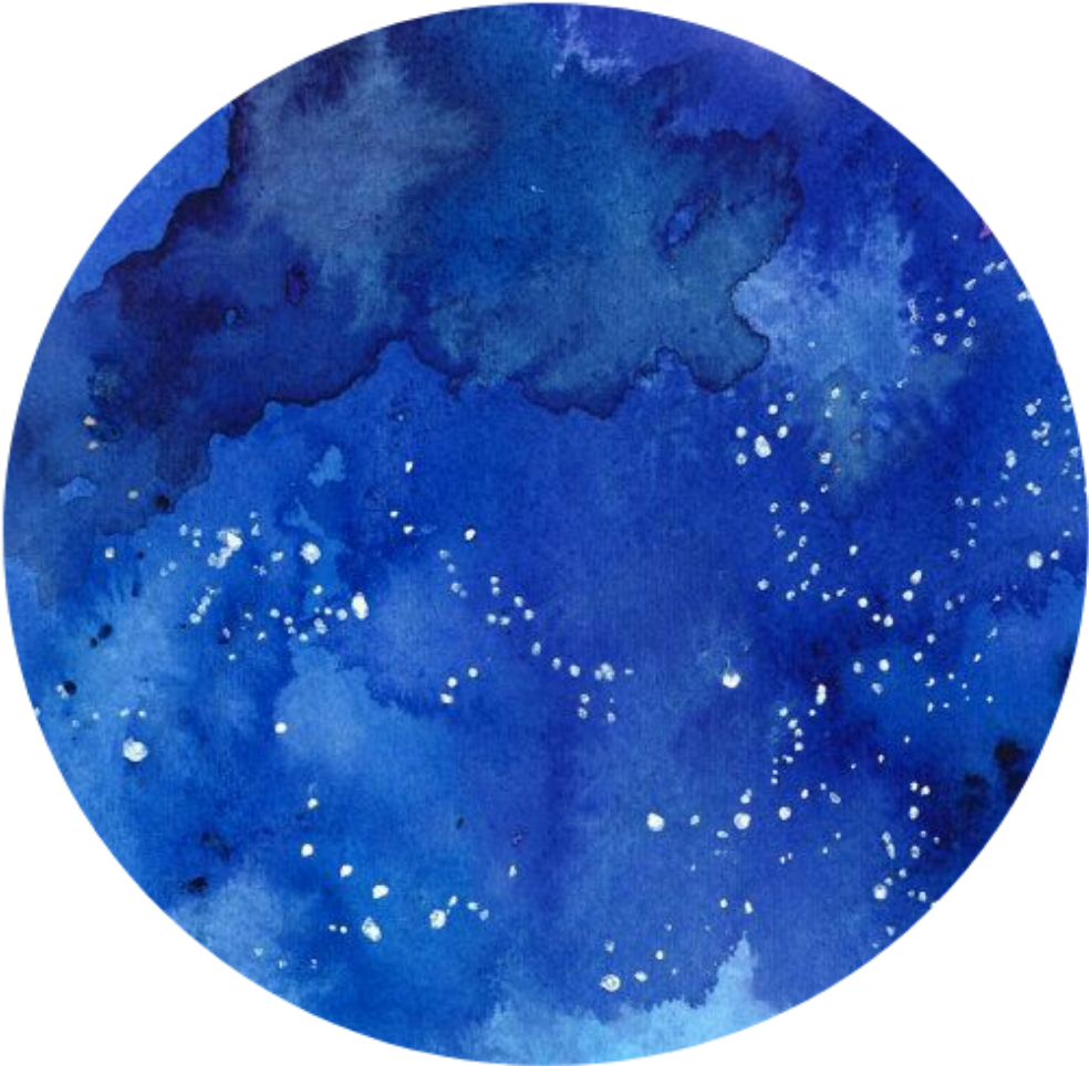 Abstract Blue Watercolor Circle PNG with transparent background