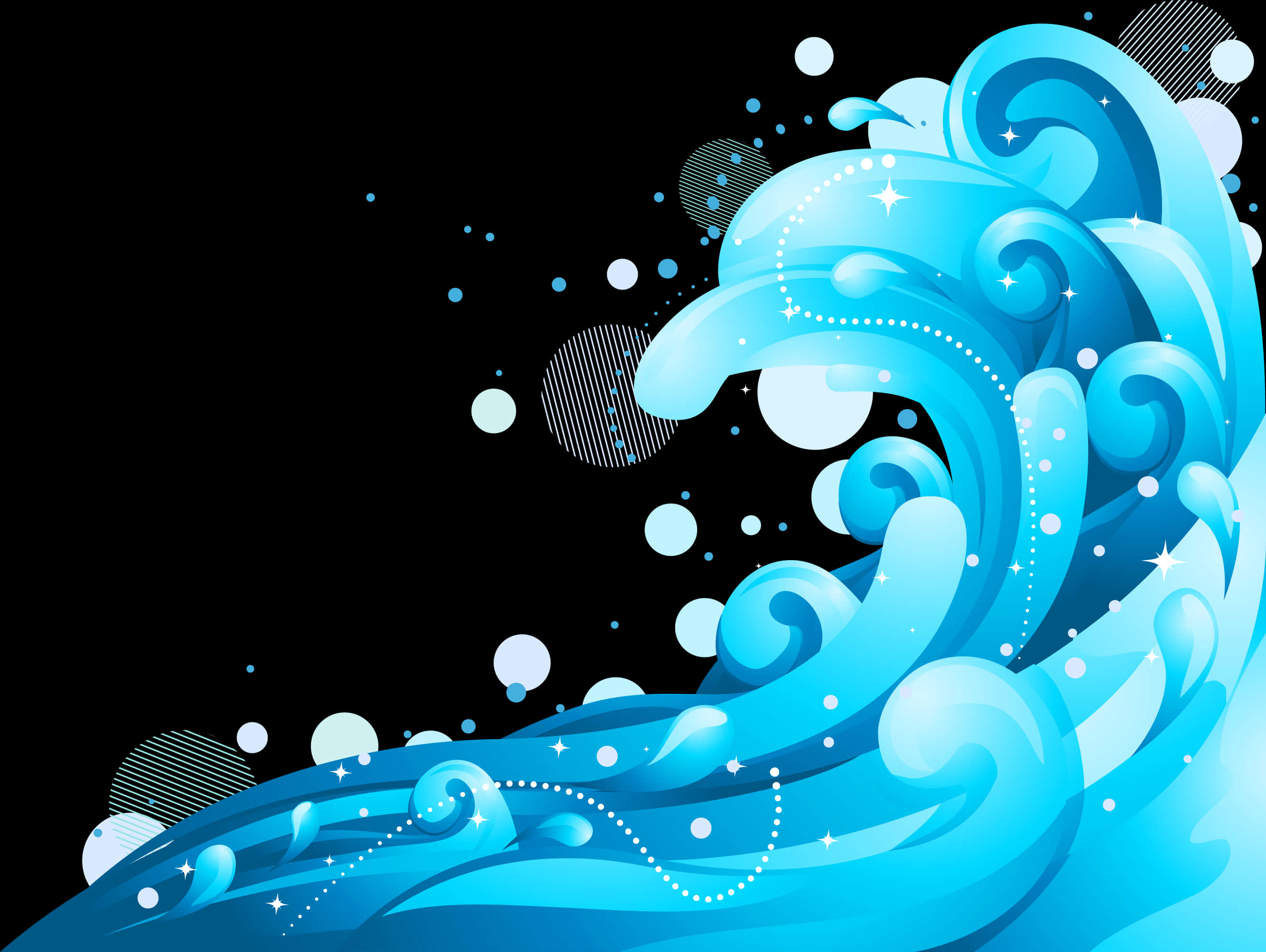 Abstract Blue Wave Background PNG with transparent background