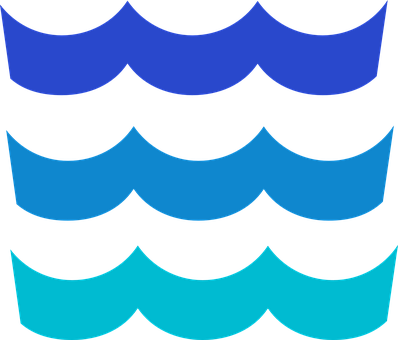 Abstract Blue Waves Vector PNG with transparent background