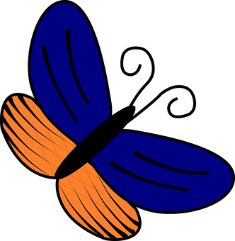 Abstract Blueand Orange Butterfly