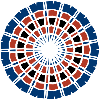 Abstract Blueand Red Mandala PNG with transparent background