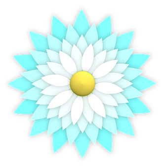 Abstract Blueand White Flower Graphic PNG with transparent background