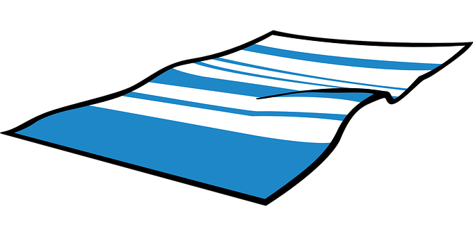 Abstract Blueand White Striped Beach Towel