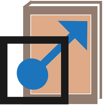 Abstract Bookand Magnifying Glass Icon